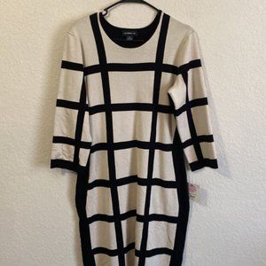 Liz Clairborne - XL Black & Tan Sweater Dress